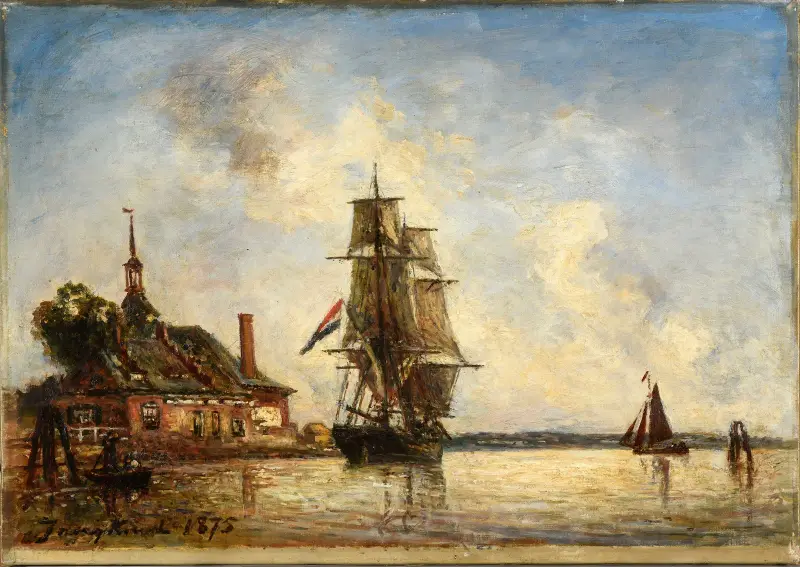 Canal en Hollande, 1875 av Johan Barthold Jongkind