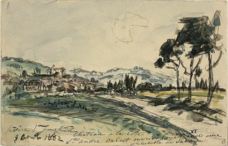 Chateau, Cote Saint Andre av Johan Barthold Jongkind