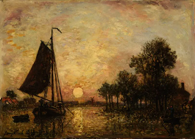 Coucher de soleil en Hollande av Johan Barthold Jongkind