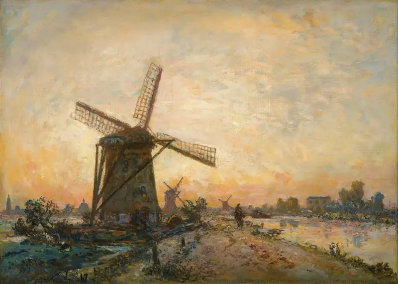 Treideln in Holland von Johan Barthold Jongkind