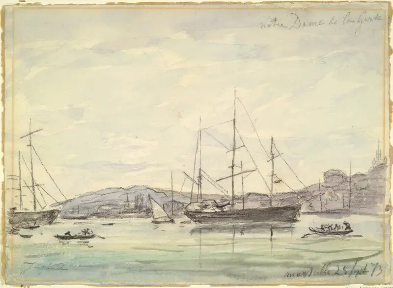 Hamnvy, Marseille av Johan Barthold Jongkind