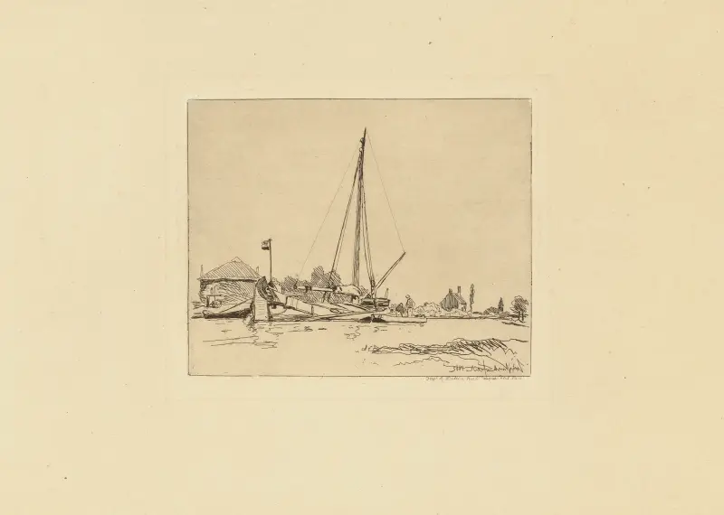 Das vertäute Boot von Johan Barthold Jongkind