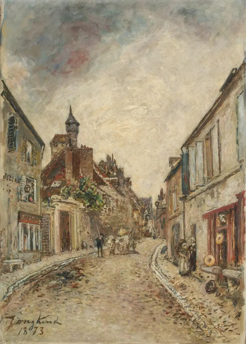 La Rue Creuse, vid hörnet av rue Formorigny, Nevers av Johan Barthold Jongkind