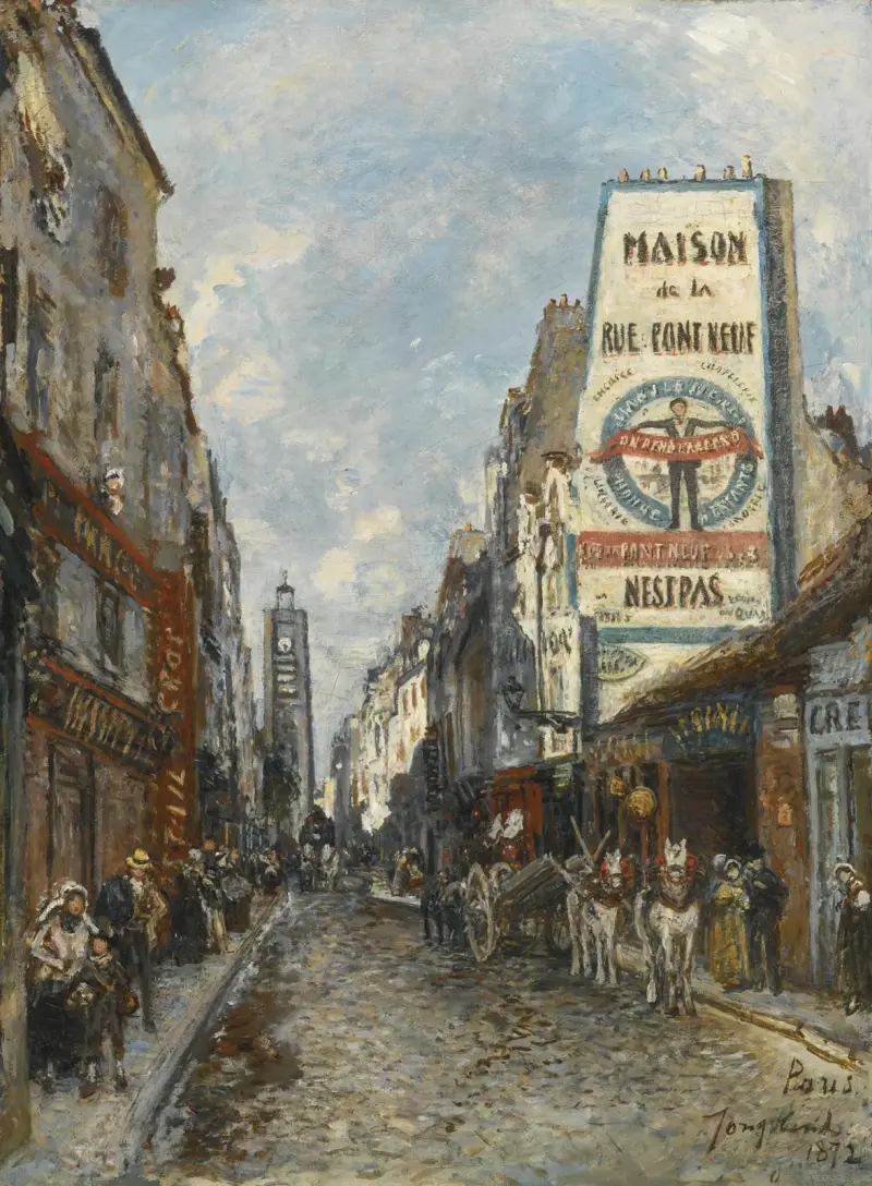 La Rue Saint-Jacques, Paris av Johan Barthold Jongkind