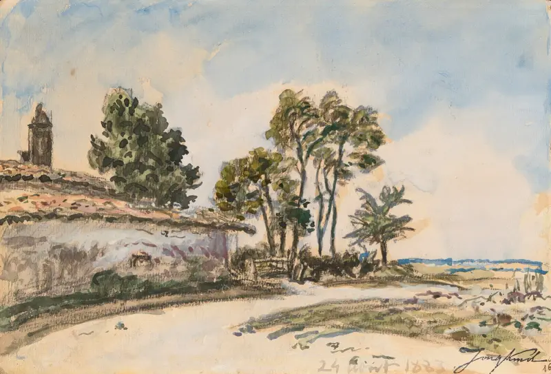 Utfarten ur byn, Dauphiné av Johan Barthold Jongkind
