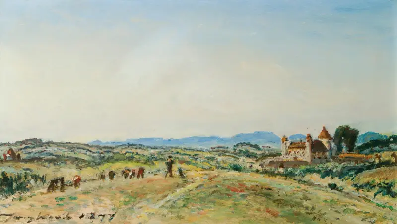 Slottet i Virieu-sur-Bourbre, Isère av Johan Barthold Jongkind