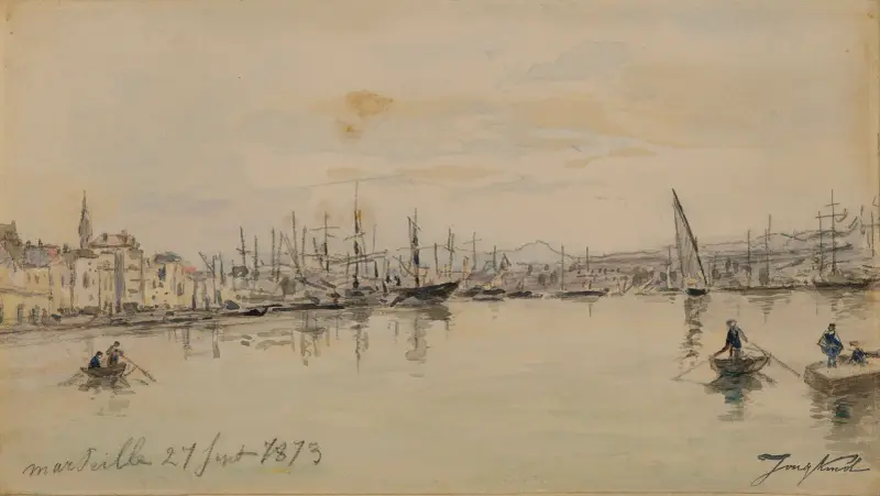 Hamnen i Marseille av Johan Barthold Jongkind
