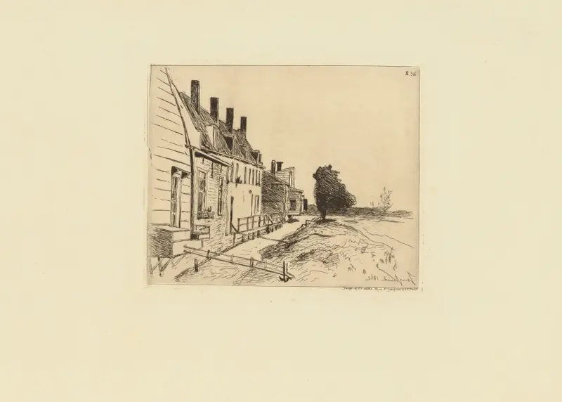 Les Maisons au bord du canal av Johan Barthold Jongkind
