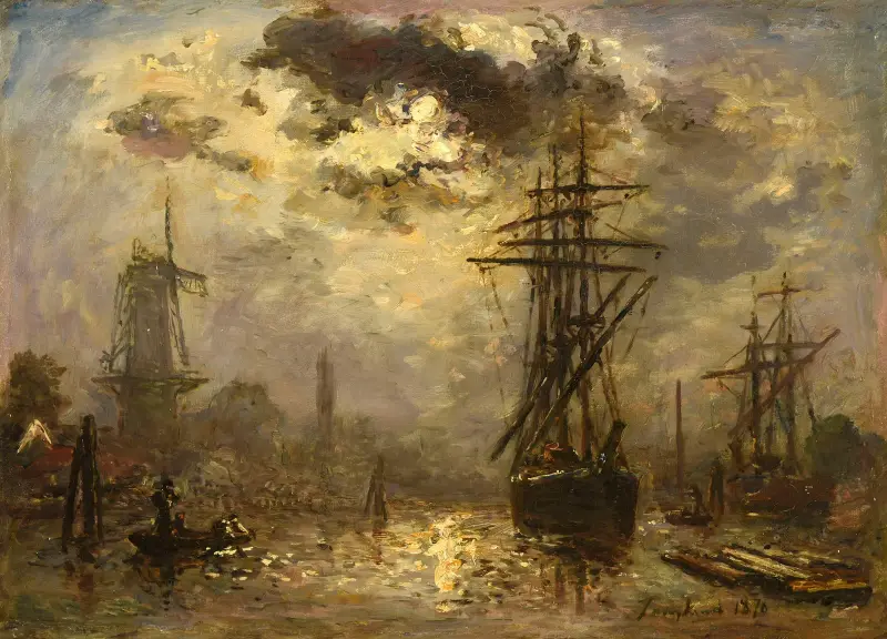 Rotterdams kvarnar av Johan Barthold Jongkind