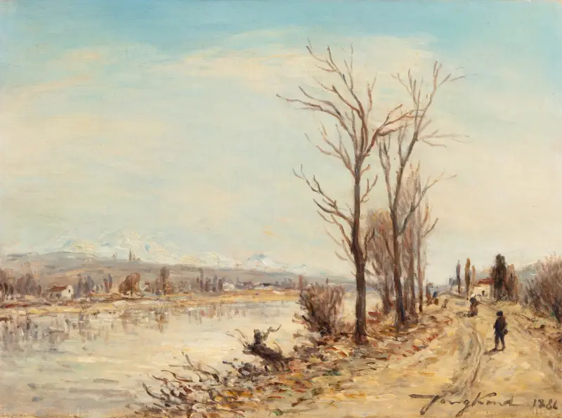 Isère nära La Tronche i Grenoble av Johan Barthold Jongkind