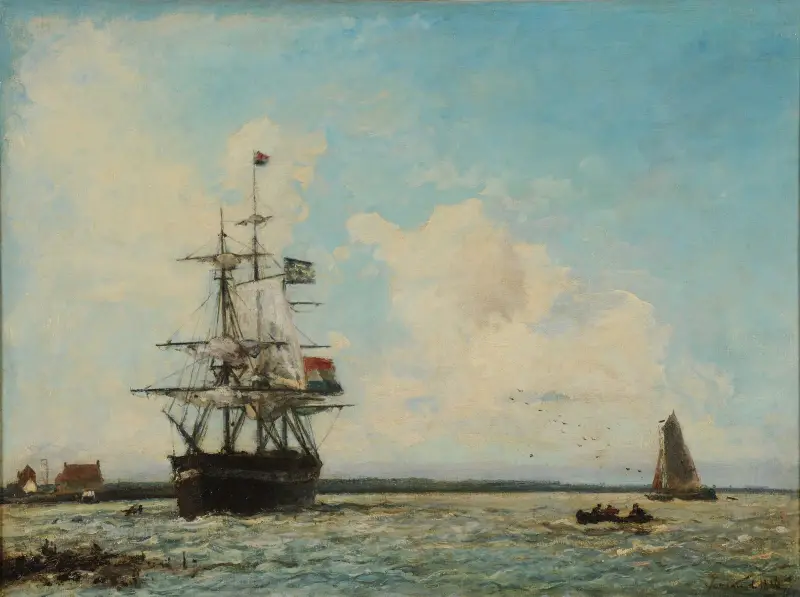 Marin. Stora kanalen i Dordrecht av Johan Barthold Jongkind