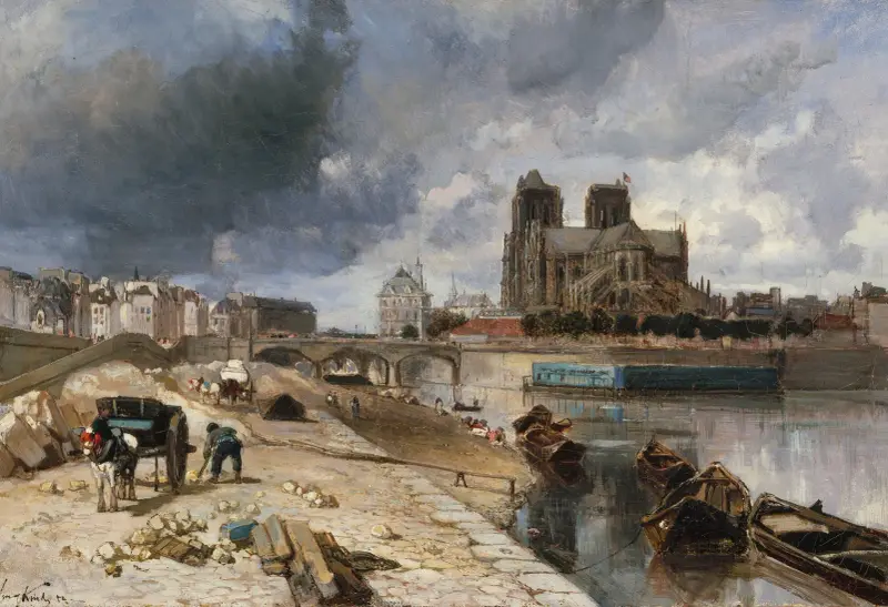 Notre-Dame vue du quai de la Tournelle av Johan Barthold Jongkind
