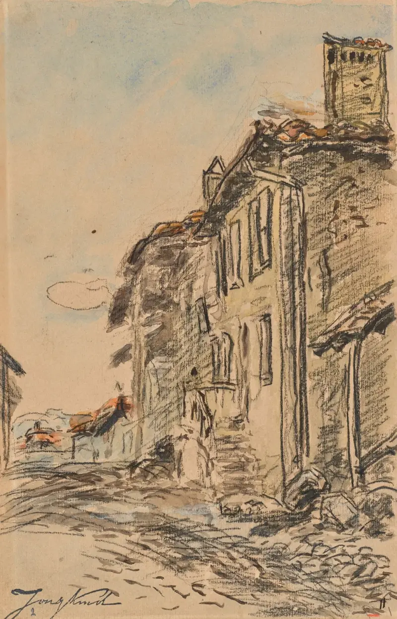Gata i La Côte-Saint-André, Dauphiné av Johan Barthold Jongkind