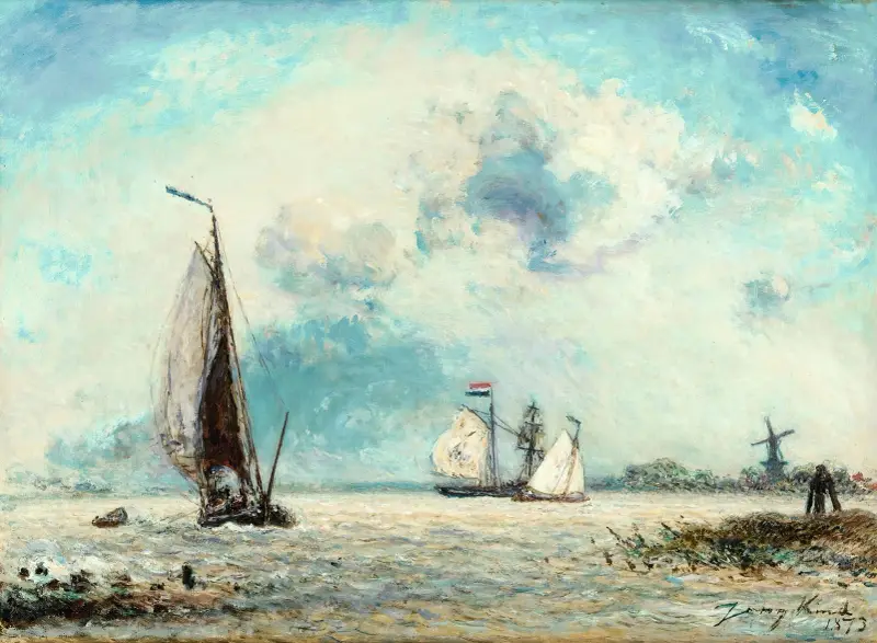 Segelbåtar på Maas av Johan Barthold Jongkind