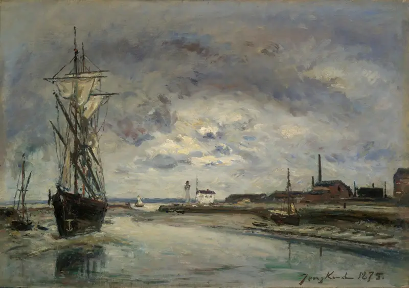 Hamnen i Honfleur av Johan Barthold Jongkind