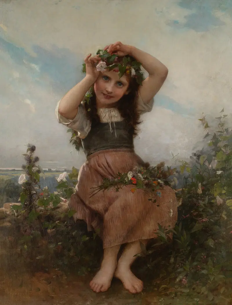 A Crown of Wildflowers av Léon-Jean-Basile Perrault