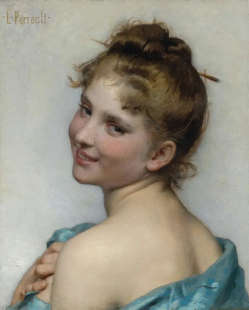 Eine junge Schönheit von Léon-Jean-Basile Perrault