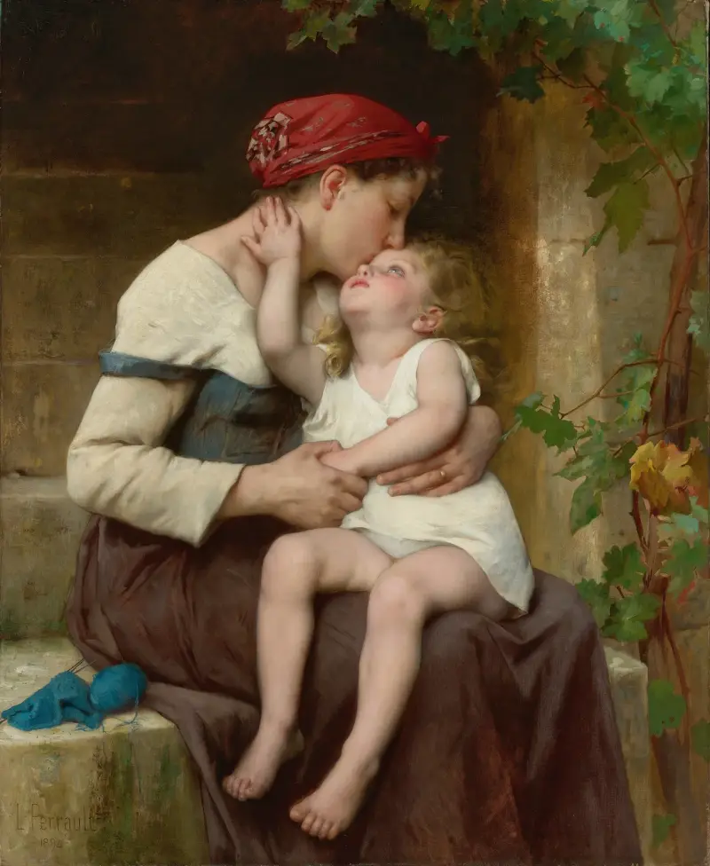 Mutter mit Kind von Léon-Jean-Basile Perrault