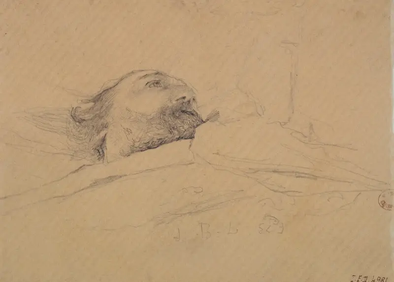 Gambetta sur son lit de mort., 1883 av Jules Bastien-Lepage