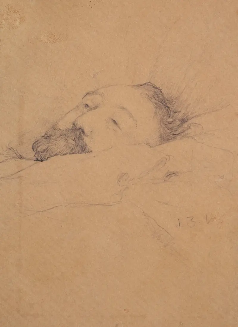Gambetta på sin dödsbädd, huvudstudie av Jules Bastien-Lepage