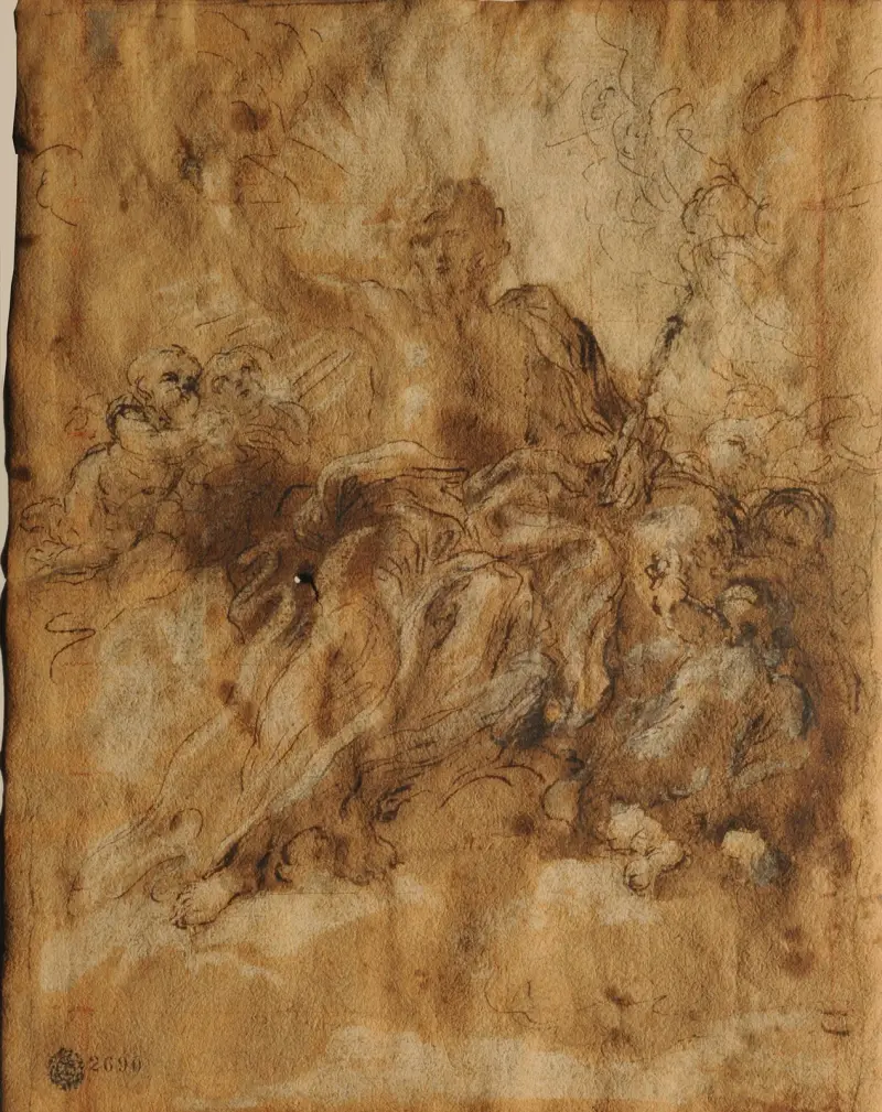 Kristus i en änglagloria av Giovanni Battista Gaulli