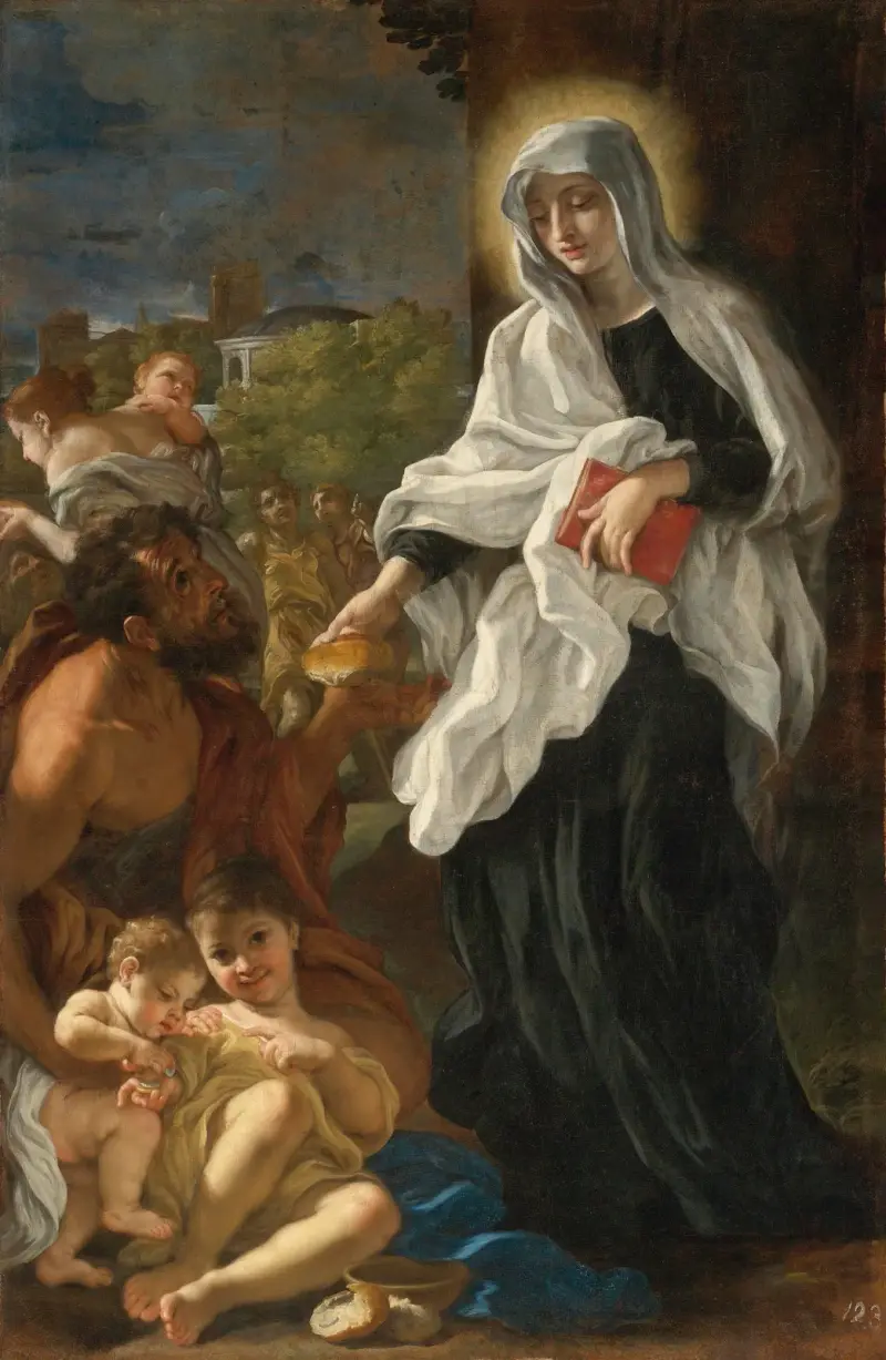 Błogosławiona Ludovica Albertoni rozdająca jałmużnę, Giovanni Battista Gaulli
