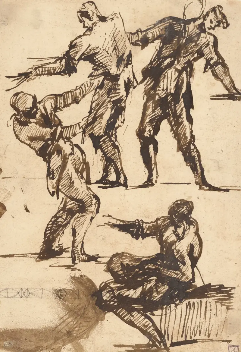 Four Studies of a Male Figure av Giovanni Battista Piranesi
