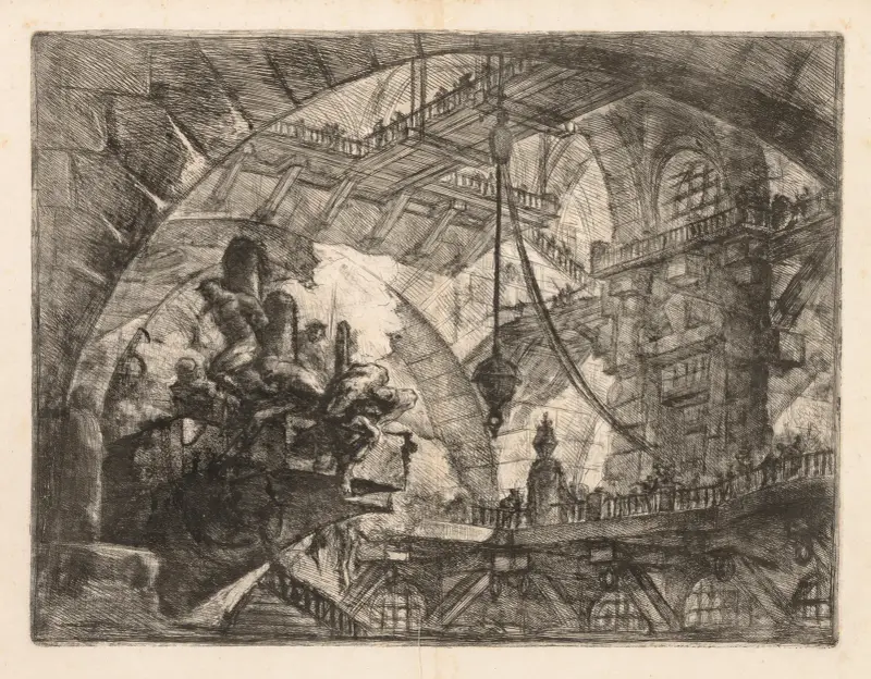 Prisoners on a Projecting Platform av Giovanni Battista Piranesi