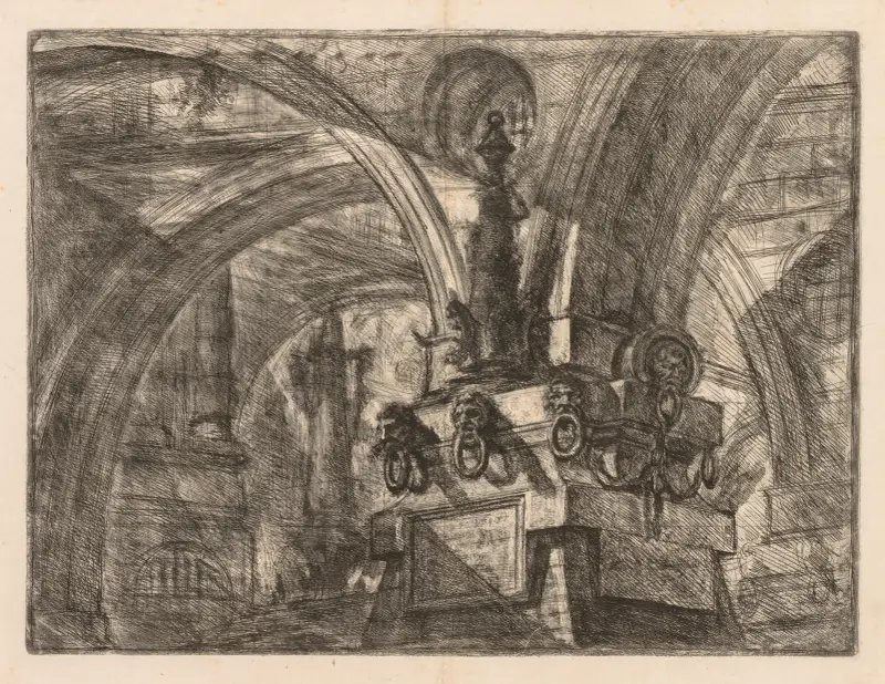 Round Arches Springing from a Square Column av Giovanni Battista Piranesi