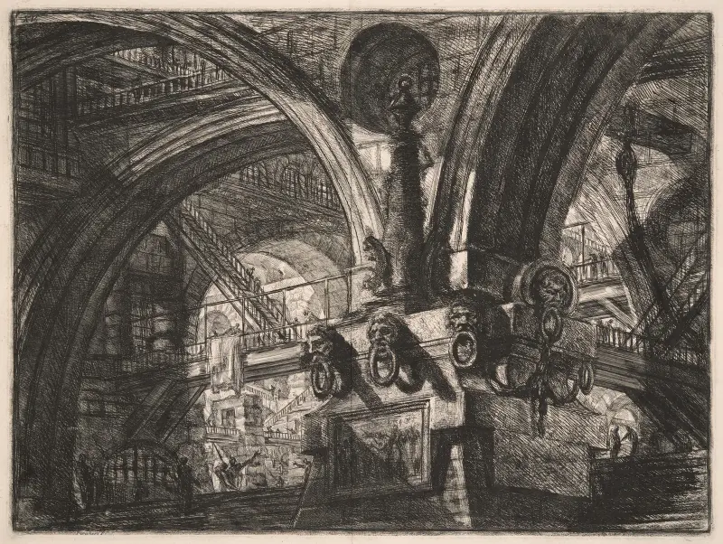 The Pier with a Lamp av Giovanni Battista Piranesi