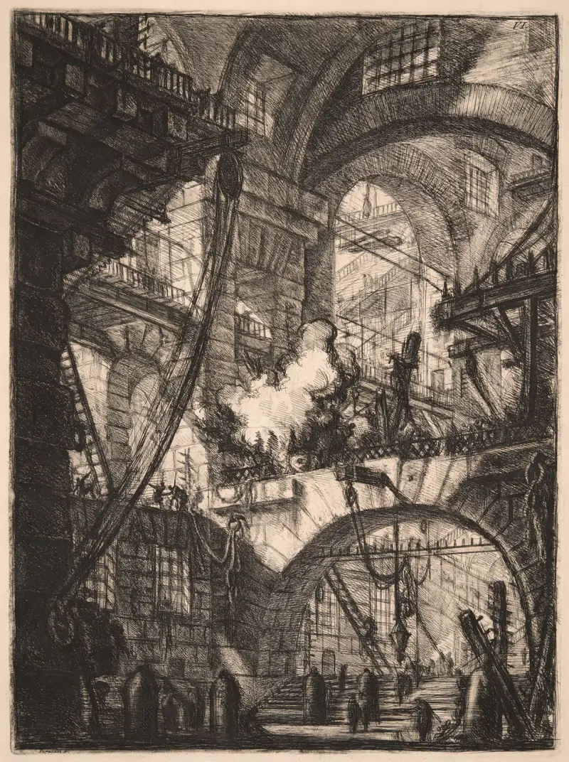 The Smoking Fire av Giovanni Battista Piranesi