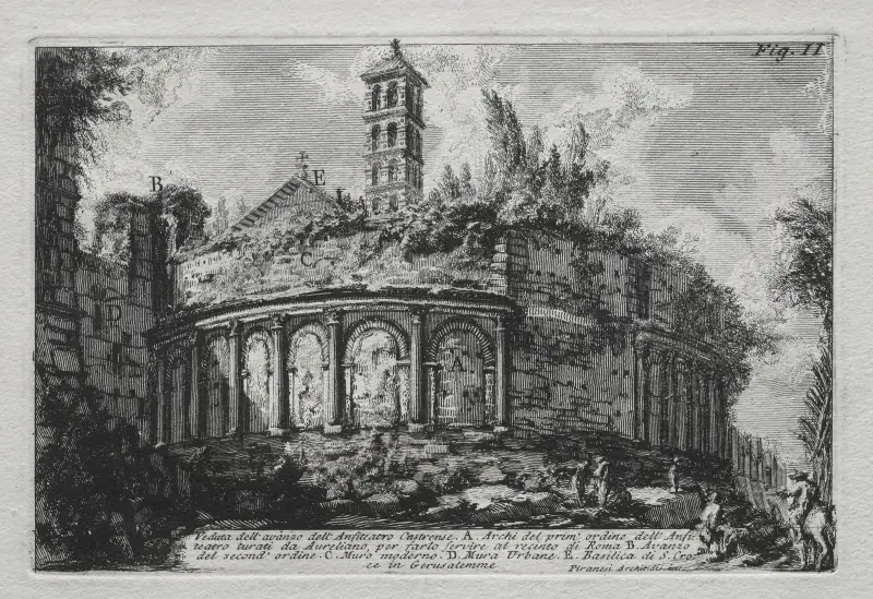 Veduta dell’avanzo dell’Anfiteatro Castranse av Giovanni Battista Piranesi