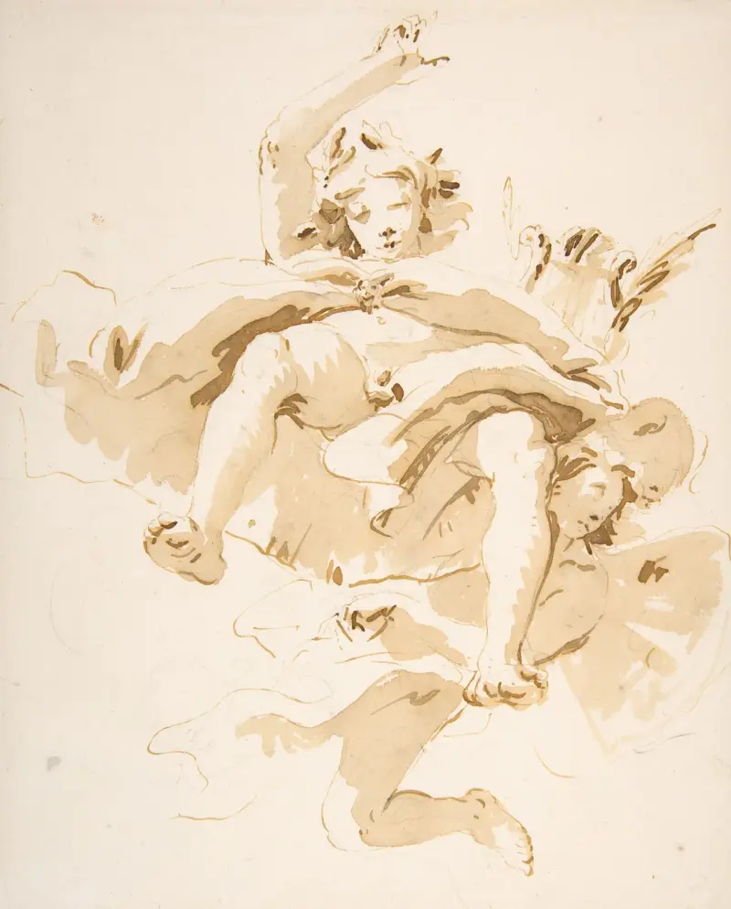 Apollo med stöd av en bevingad genius av Giovanni Battista Tiepolo