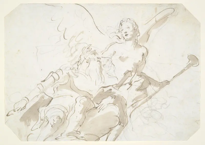 Apoteos av en åldrad krigare, för ett tak i Ca’ Rezzonico, Venedig av Giovanni Battista Tiepolo