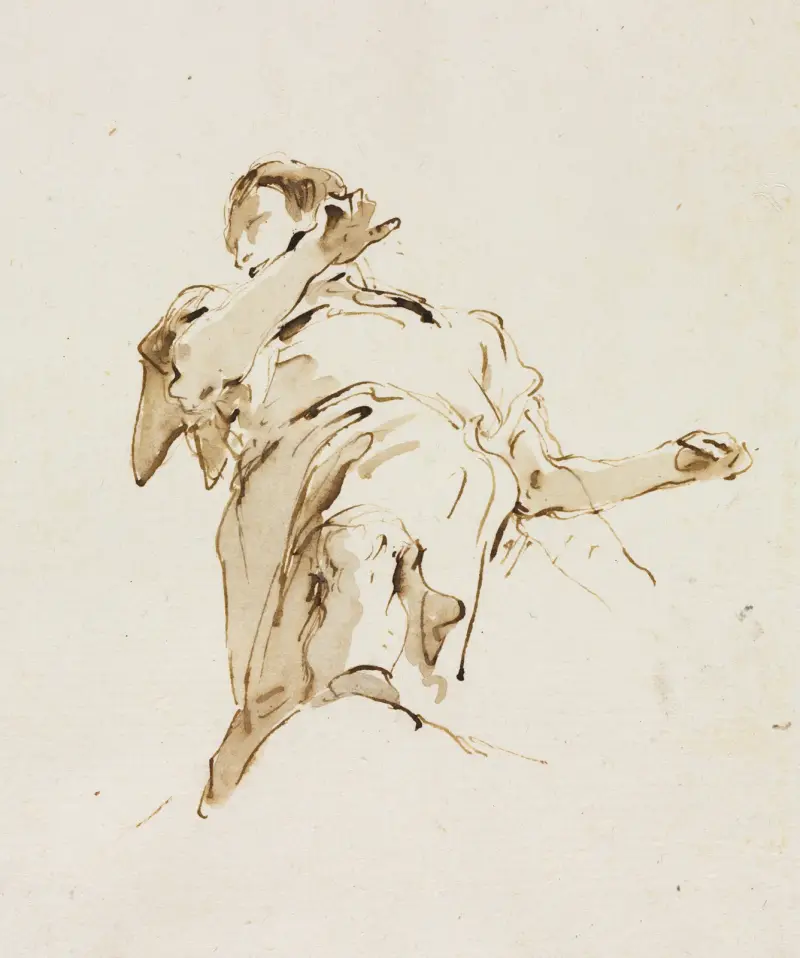 Figur sedd underifrån av Giovanni Battista Tiepolo