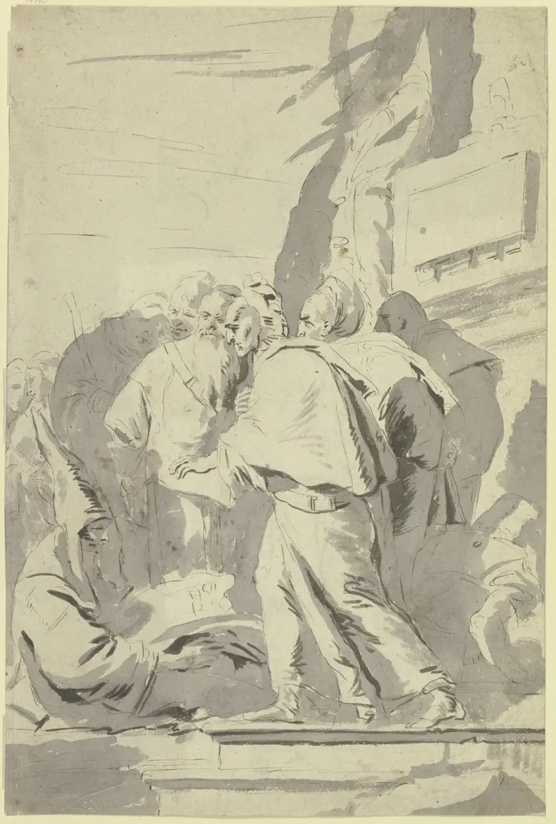 Grupp av munkar och magiker av Giovanni Battista Tiepolo