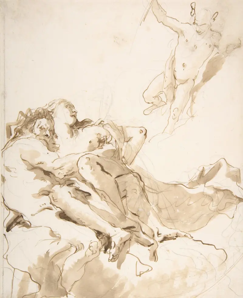 Merkurius träder fram för en havsgud och en nymf av Giovanni Battista Tiepolo