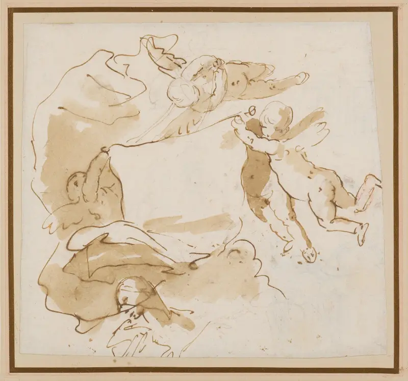 Putti som bär en fana av Giovanni Battista Tiepolo