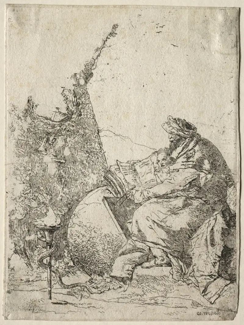 Scherzi di Fantasia; The Philosopher av Giovanni Battista Tiepolo