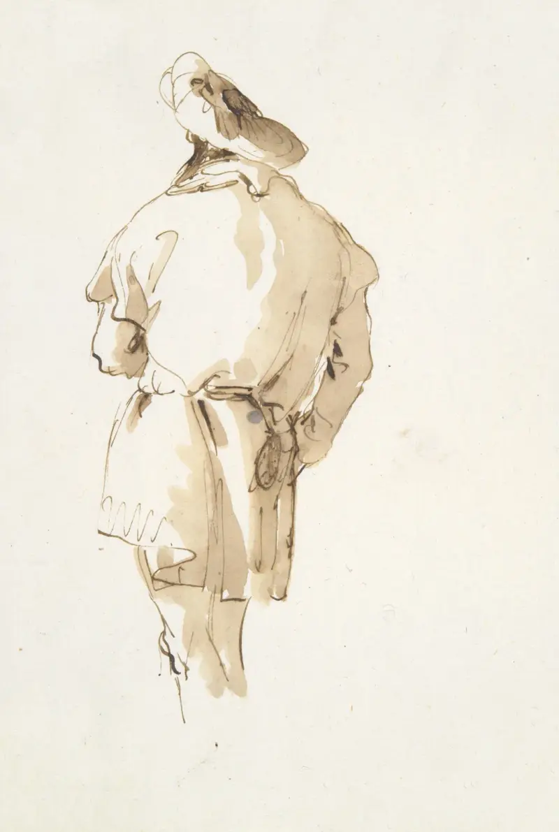 Stående mansfigur sedd bakifrån av Giovanni Battista Tiepolo