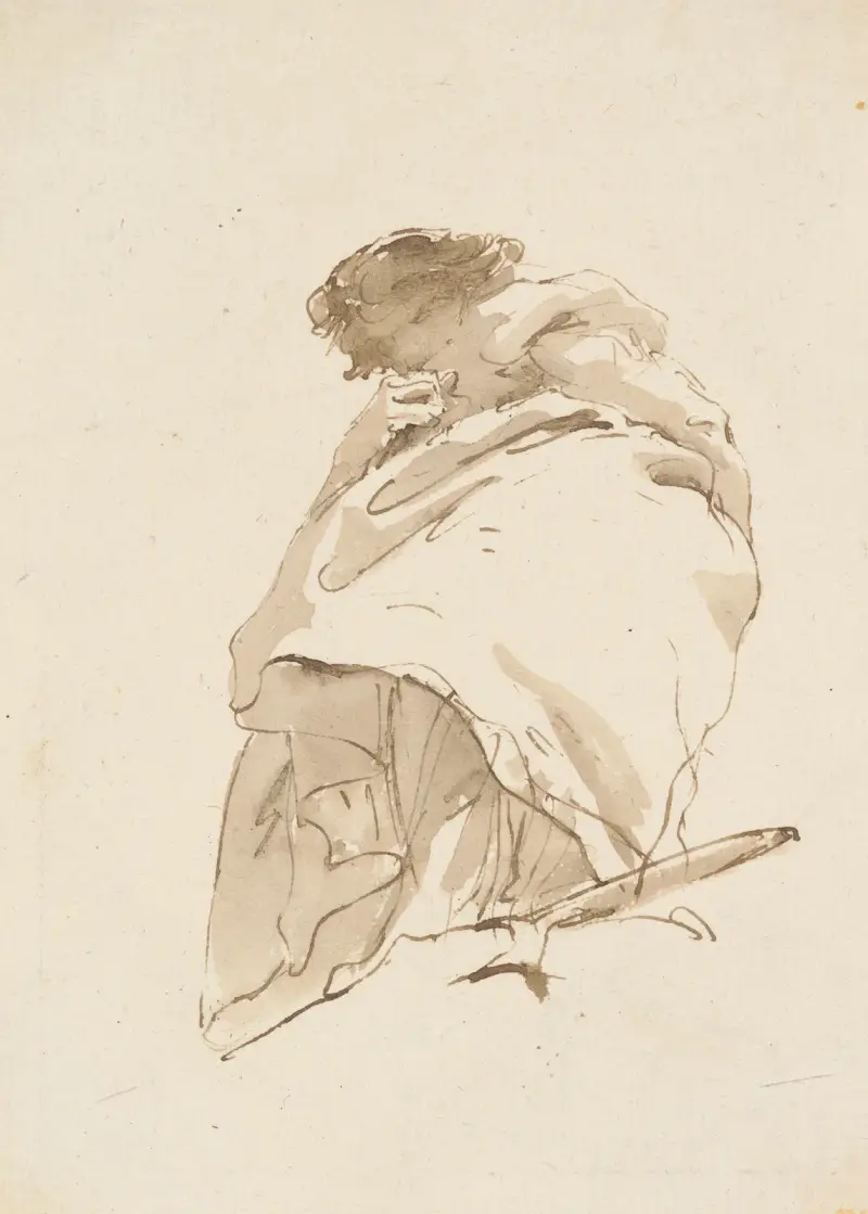 Stående kvinna, vänd åt vänster av Giovanni Battista Tiepolo