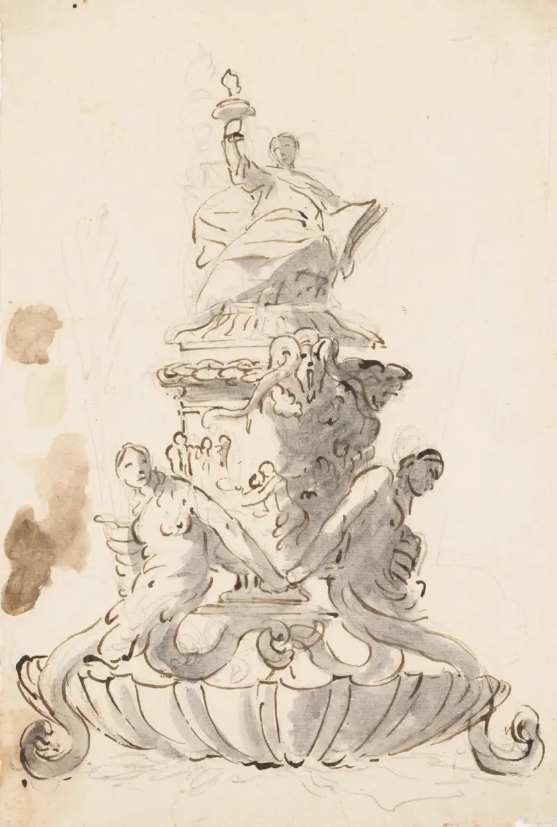 Studie för ett bläckställ av Giovanni Battista Tiepolo