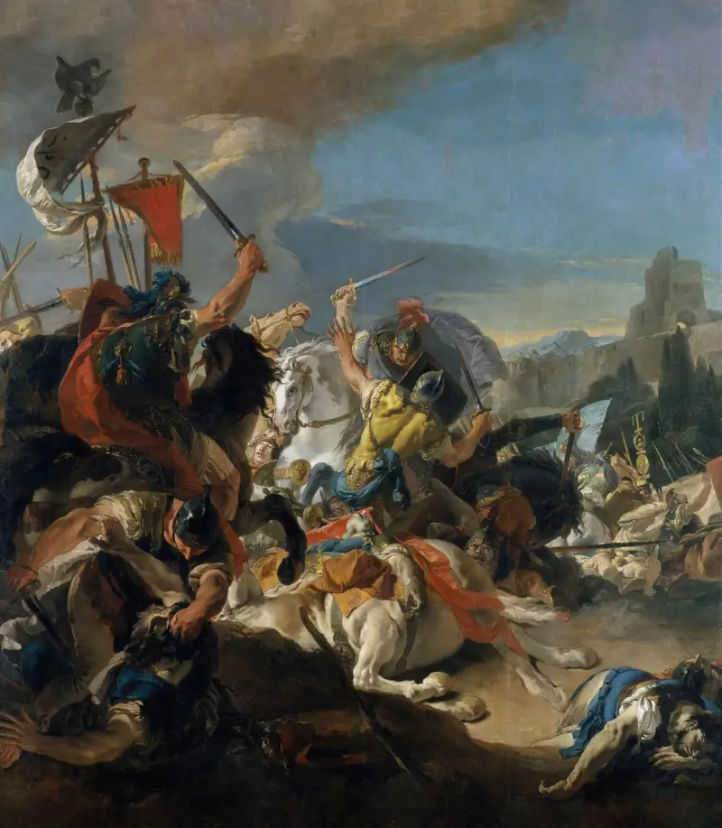 The Battle of Vercellae av Giovanni Battista Tiepolo