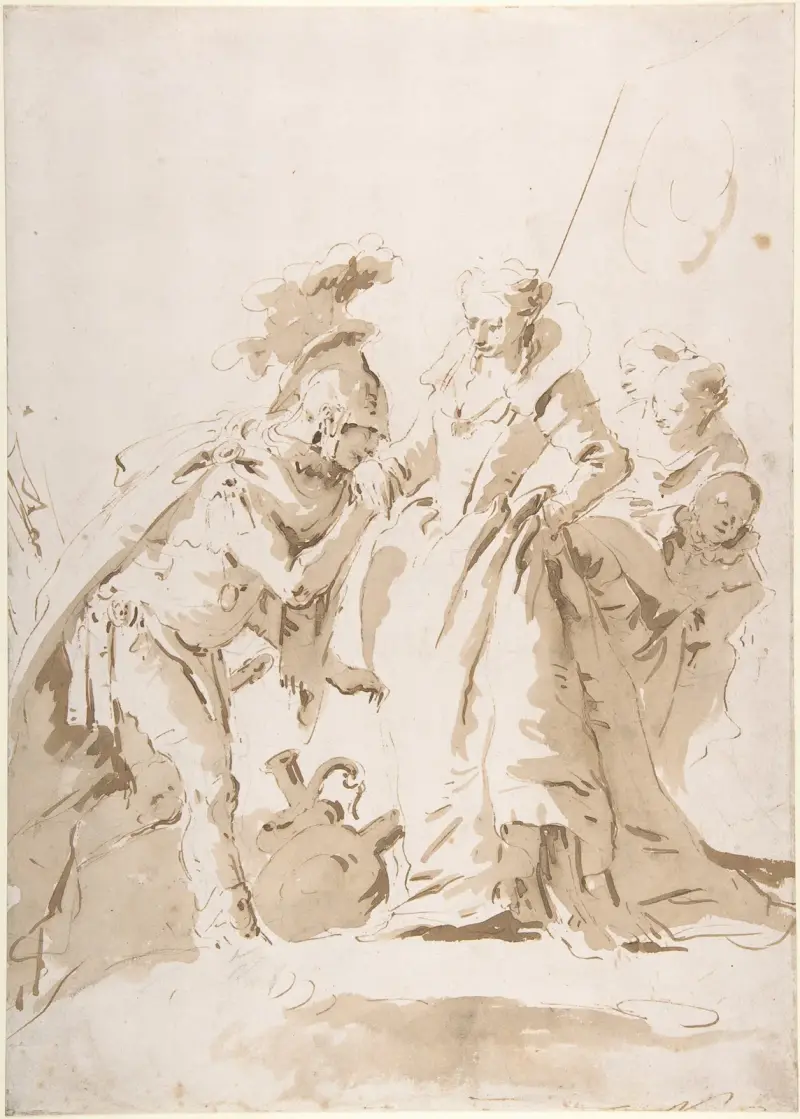 Mötet mellan Antonius och Kleopatra av Giovanni Battista Tiepolo