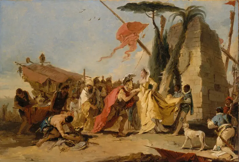 Mötet mellan Antonius och Kleopatra av Giovanni Battista Tiepolo