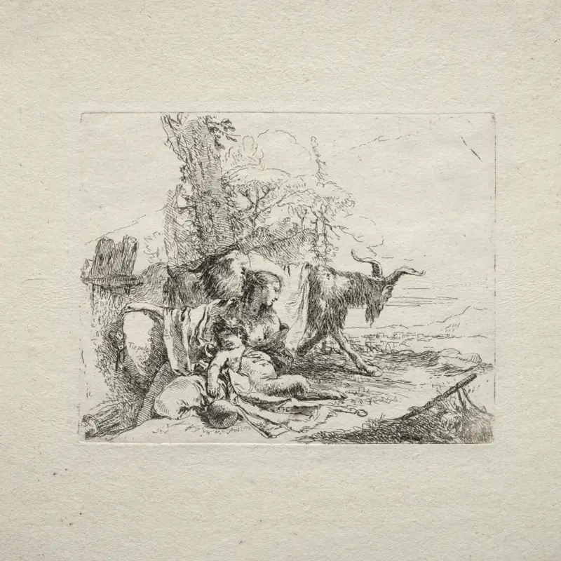 Kvinnan med tamburin av Giovanni Battista Tiepolo