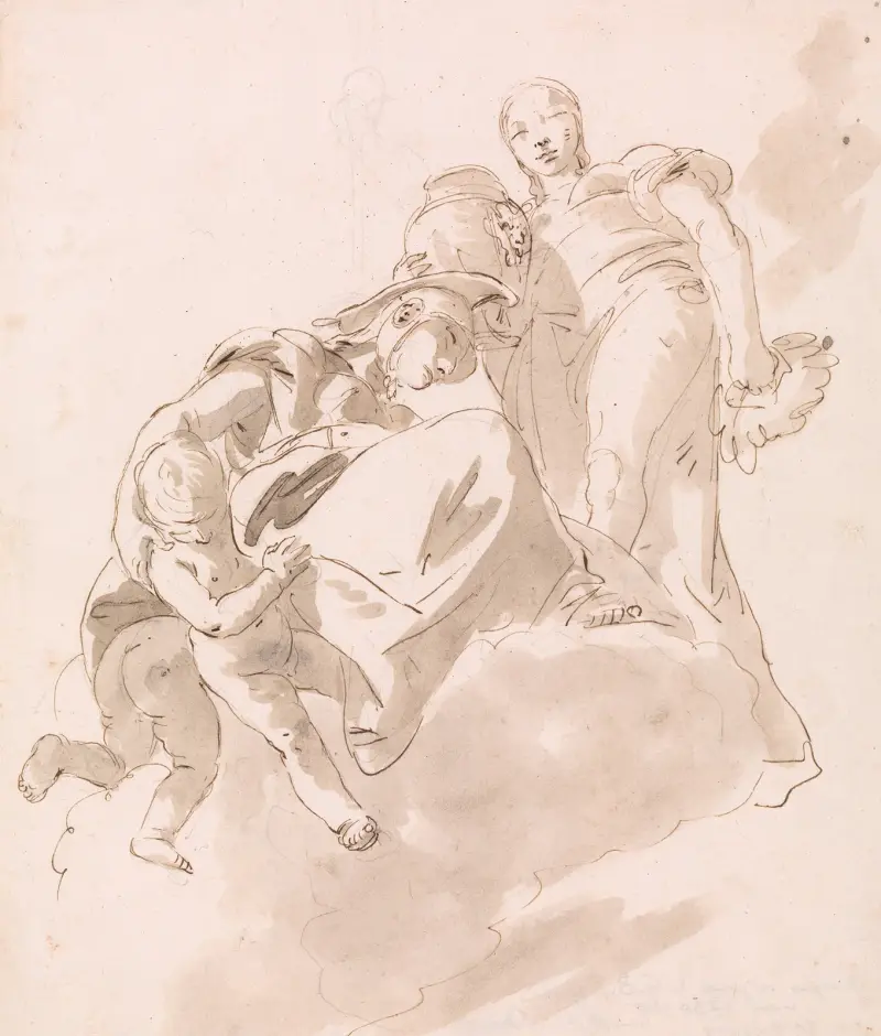 Två allegoriska figurer för ett tak av Giovanni Battista Tiepolo
