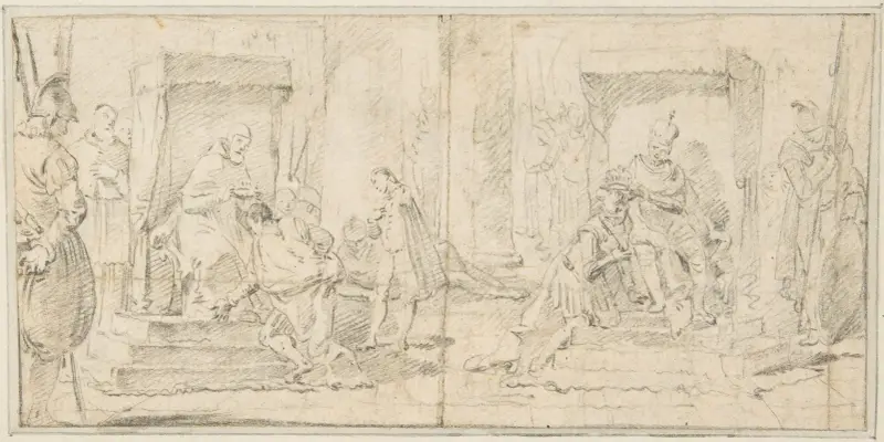 Två scener av kröning av Giovanni Battista Tiepolo