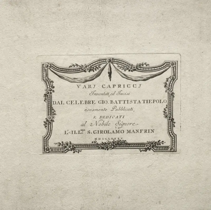 Olika kapriser – titelblad av Giovanni Battista Tiepolo