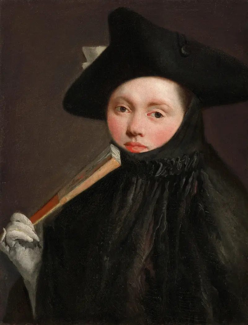 Ung dam i trekantig hatt av Giovanni Battista Tiepolo